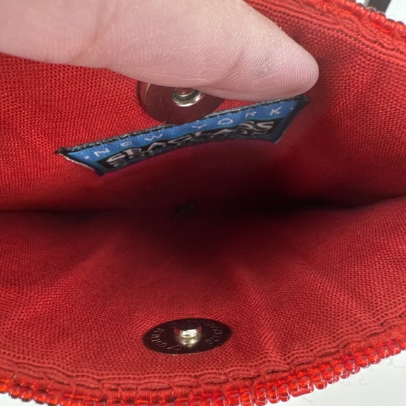 Sea Glass Collection New York Hong Kong Hand Beaded American Flag Fringe Bag NEW - Picture 7 of 13